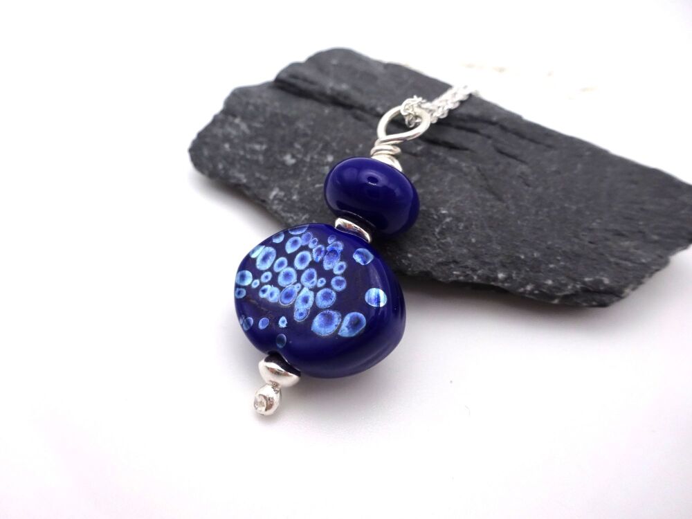 blue and silver speckles