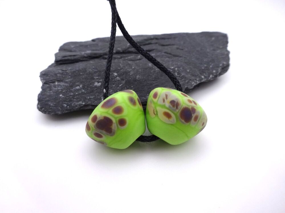 lime green raku cones tumbled
