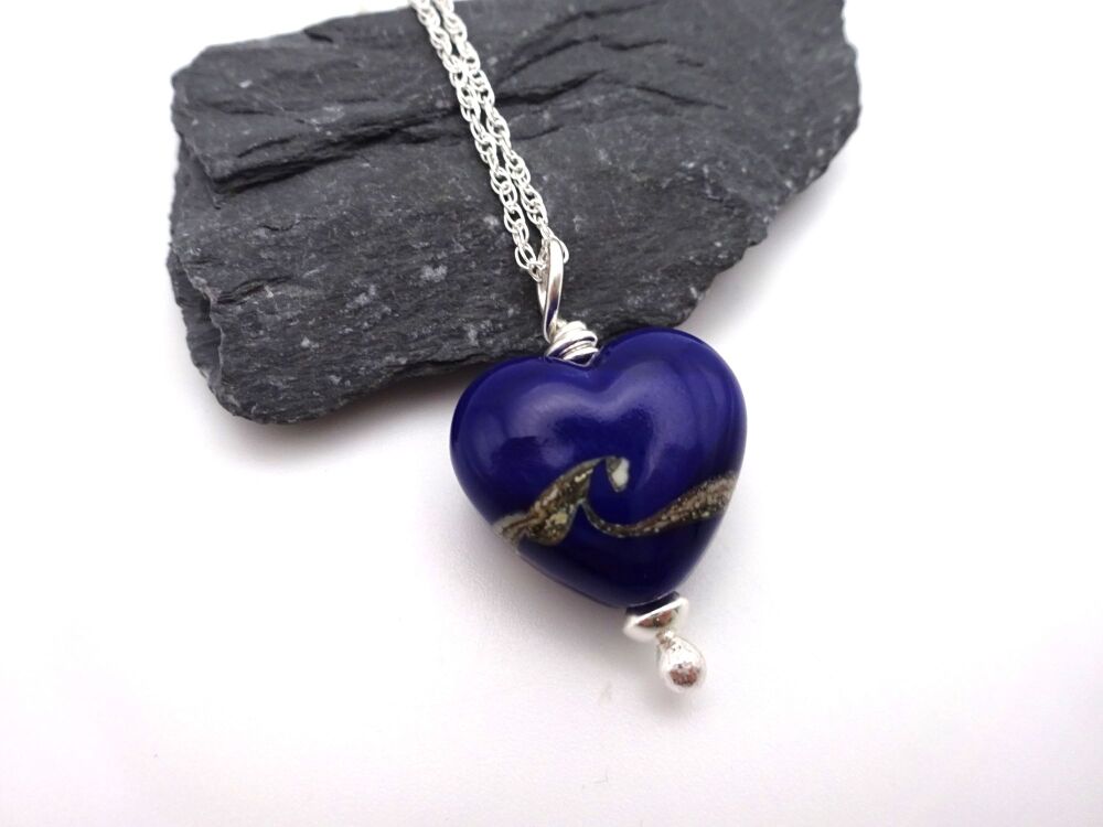 cobalt heart pendant
