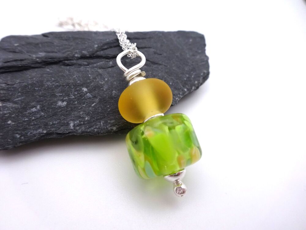 green and yellow pendant