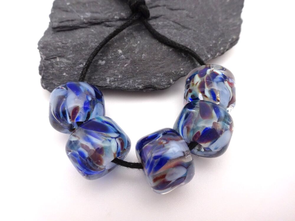 blue and brown chunky wheels