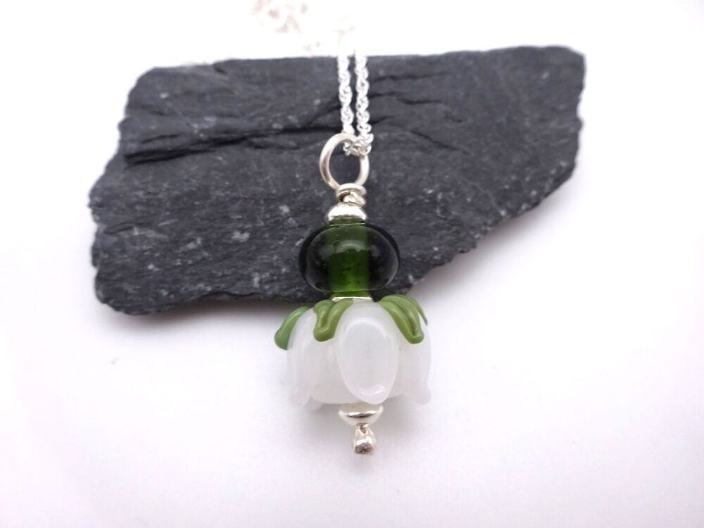 white rose pendant