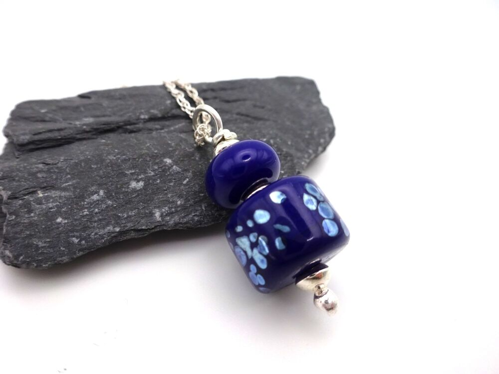 blue and silver speckles