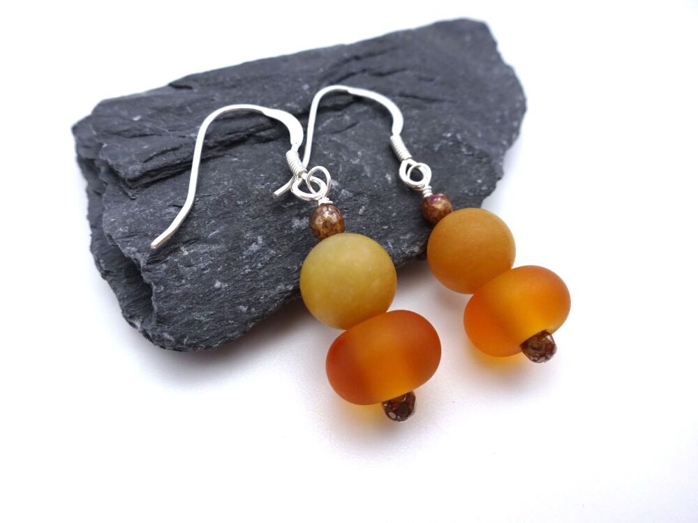 amber and yellow jade drops