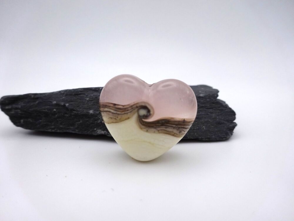 pink and ivory heart