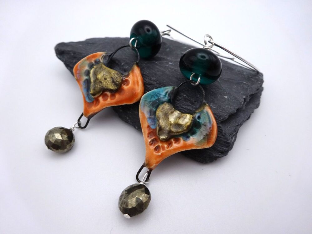 teal and orange pyrite
