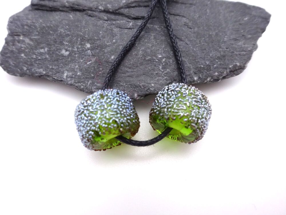 green and silver chunky wheels
