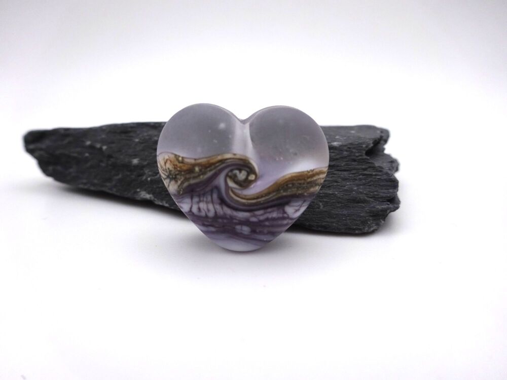 purple marble and clear frosted heart