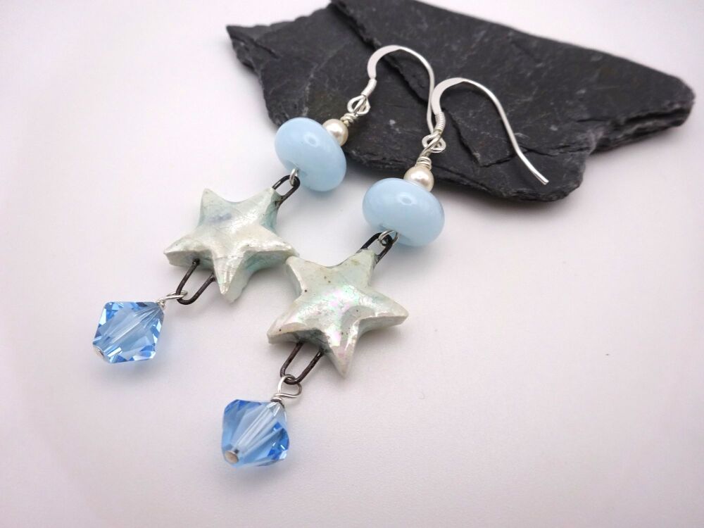 blue ceramic stars
