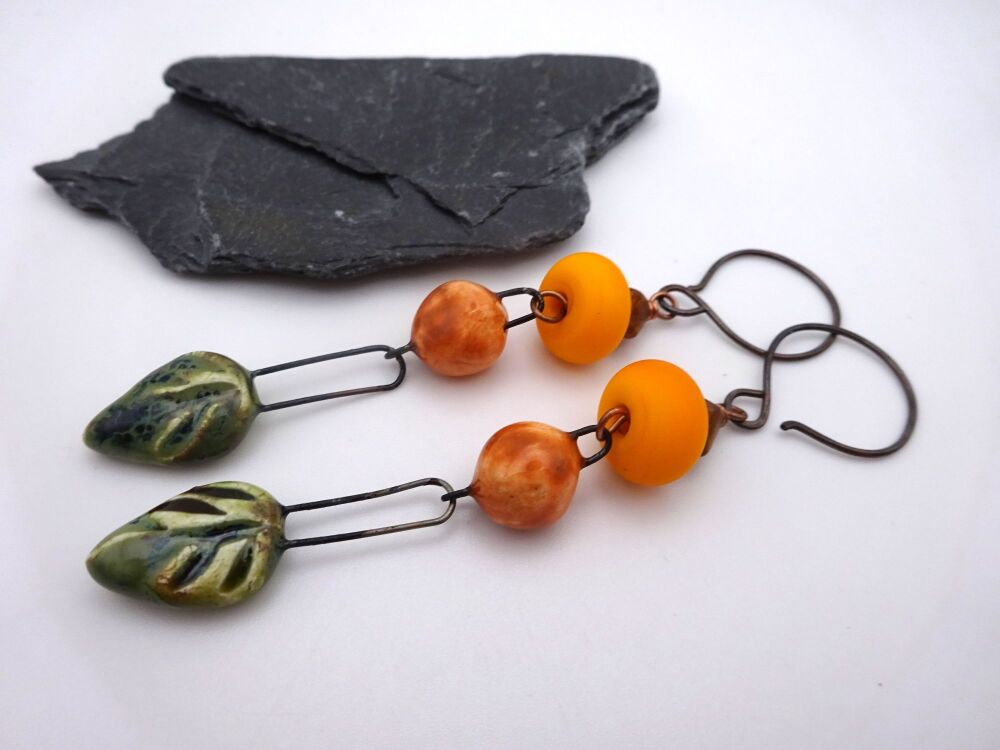 orange and green leaves