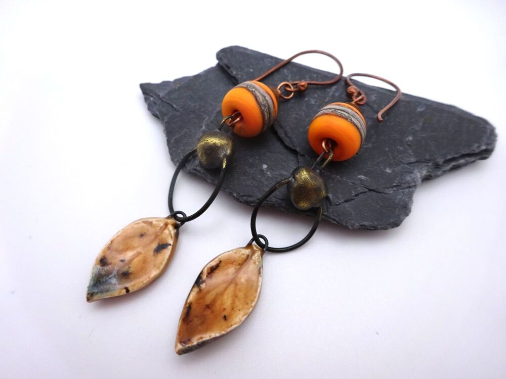 orange and autumn leaves