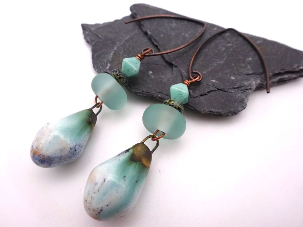 pale aqua ceramic drops