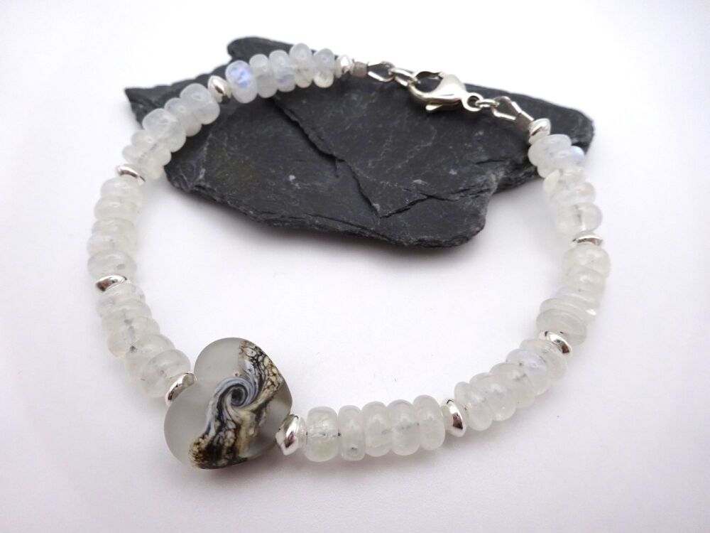 rainbow moonstone heart