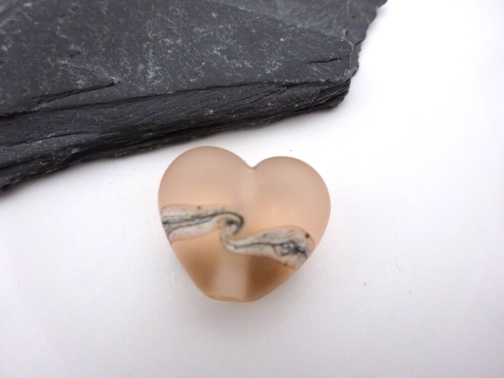 peach pink frosted heart