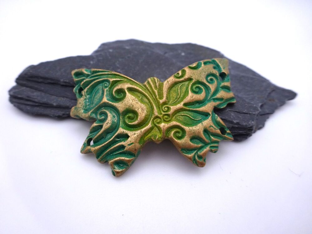 bronze metal clay butterfly
