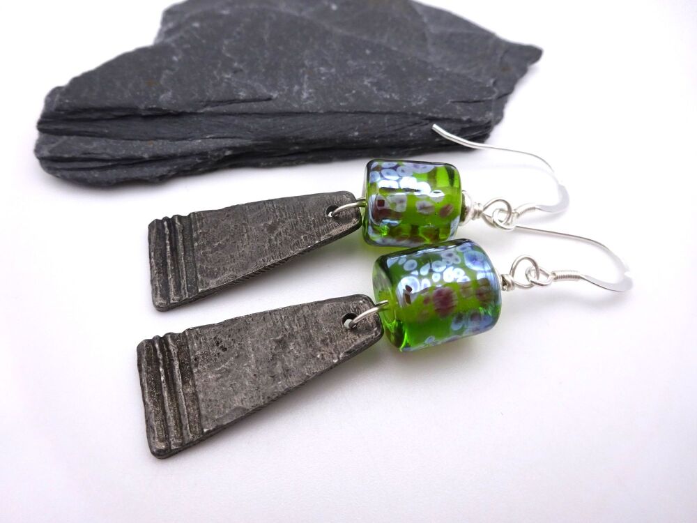 green and pewter drops