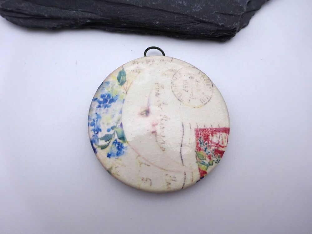 ceramic moon pendant
