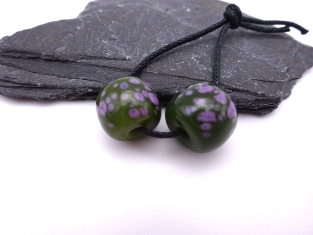green and purple chunky donuts