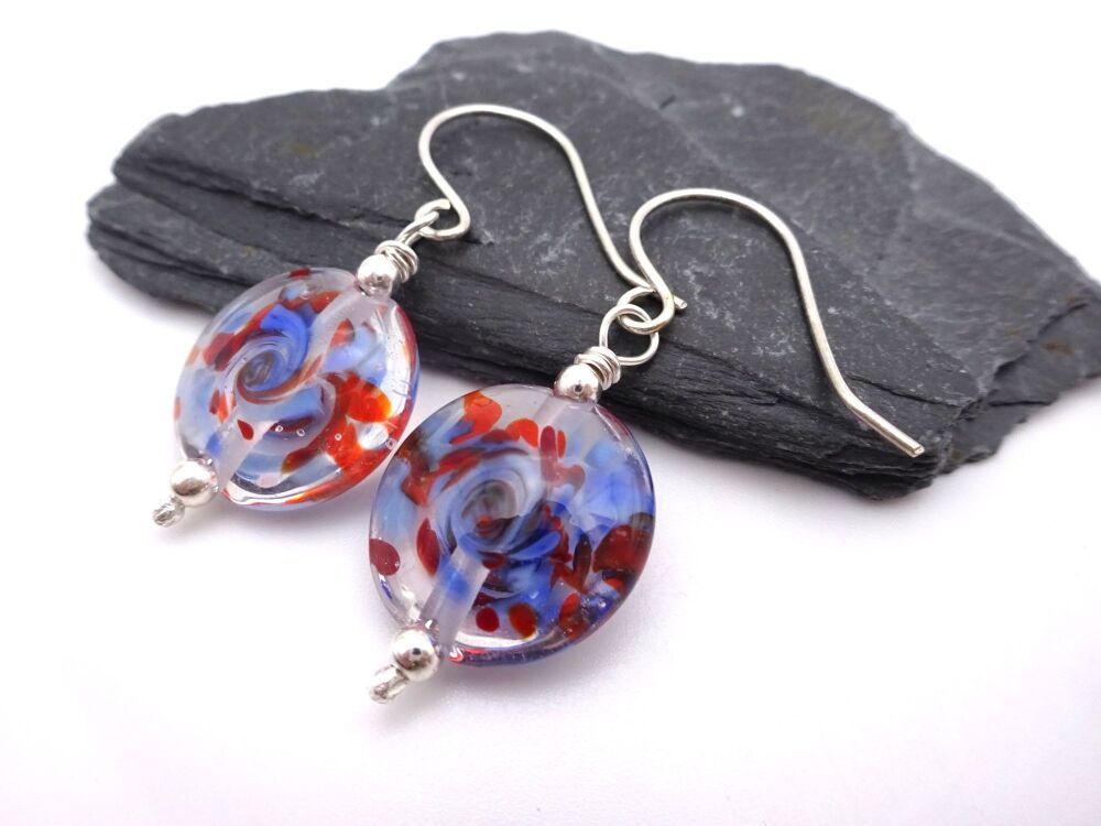 blue and orange swirl drops