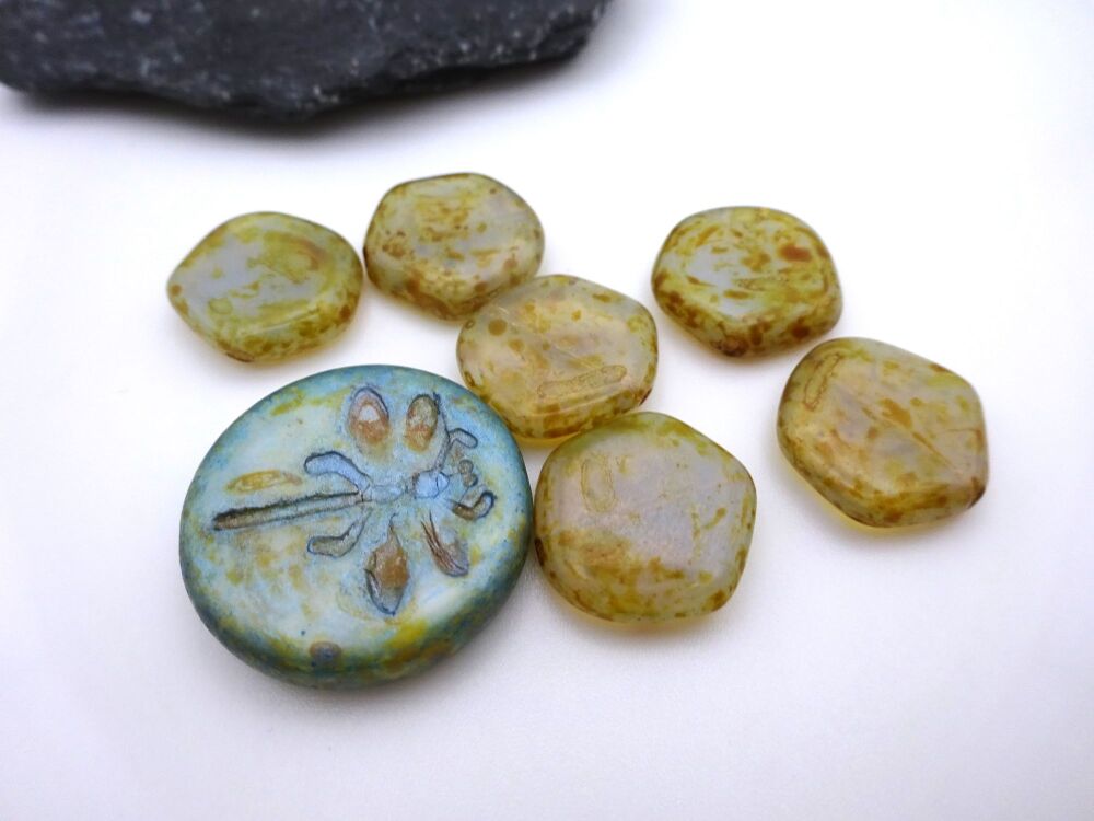 Czech glass dragonfly focal