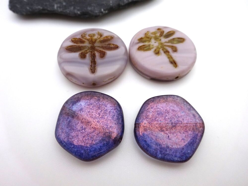 purple Czech glass dragonfly