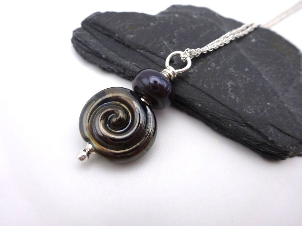 silver spiral pendant