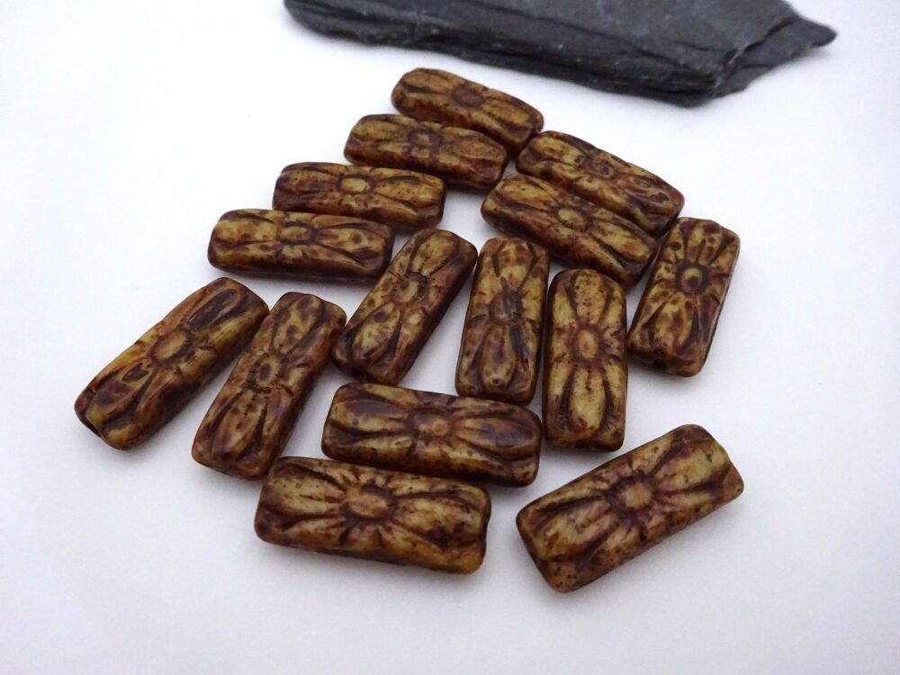 brown Czech glass beads