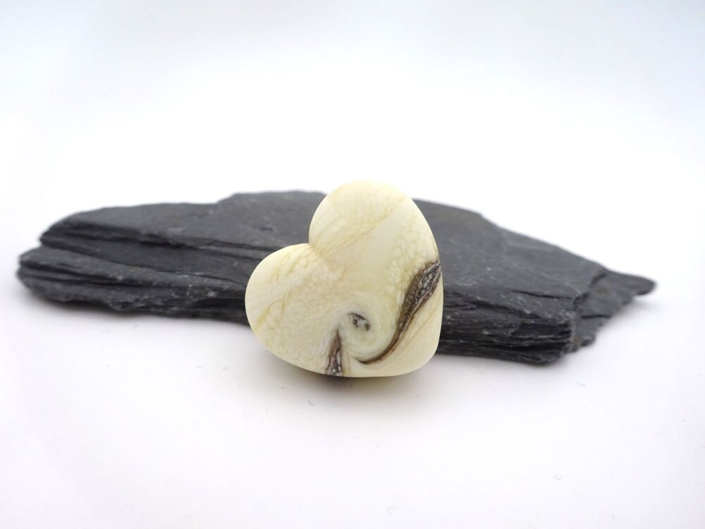 ivory tumbled heart
