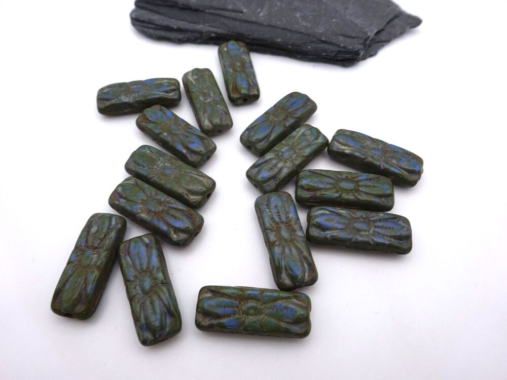 blue Czech glass beads