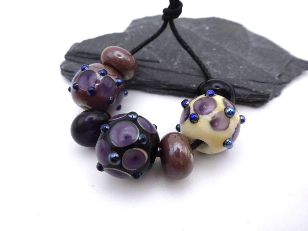 purple and ivory spheres