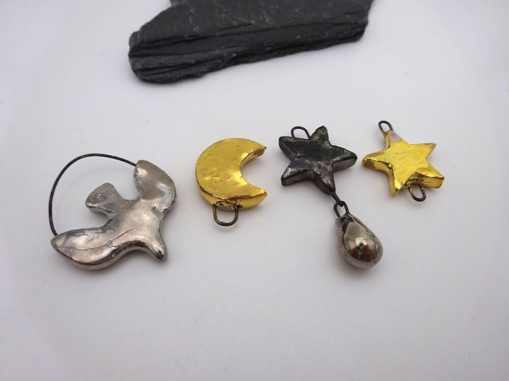 silver gold glaze ceramic mix
