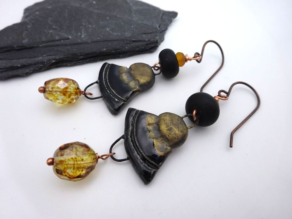 black and gold ceramic