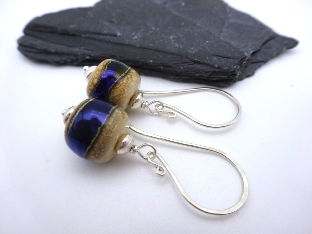 ivory and metallic blue