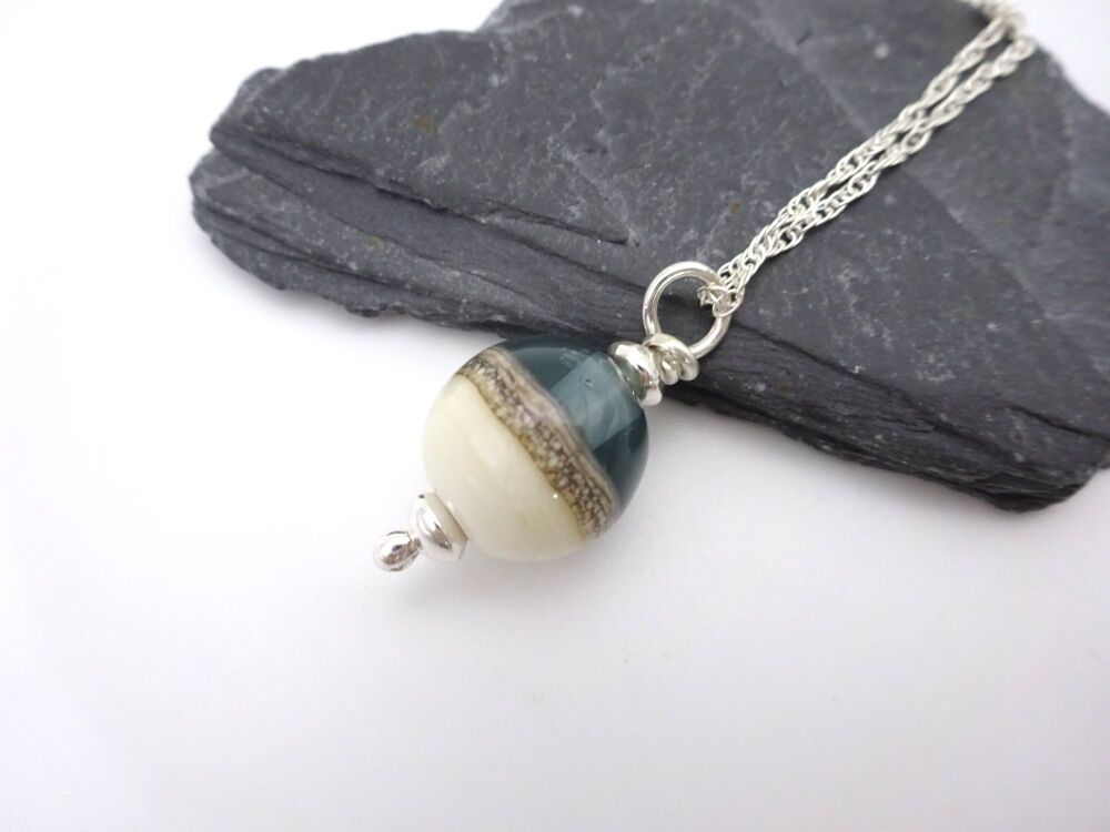 grey and ivory sphere pendant