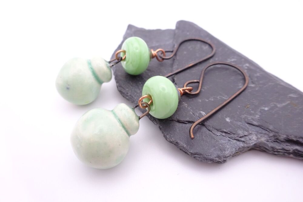 green ceramic drops