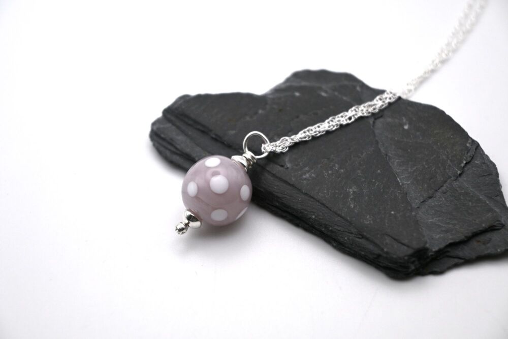 lilac polka dot pendant