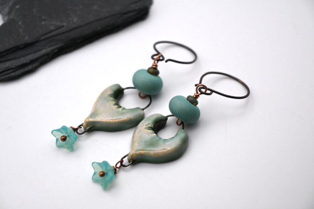 green ceramic flowers