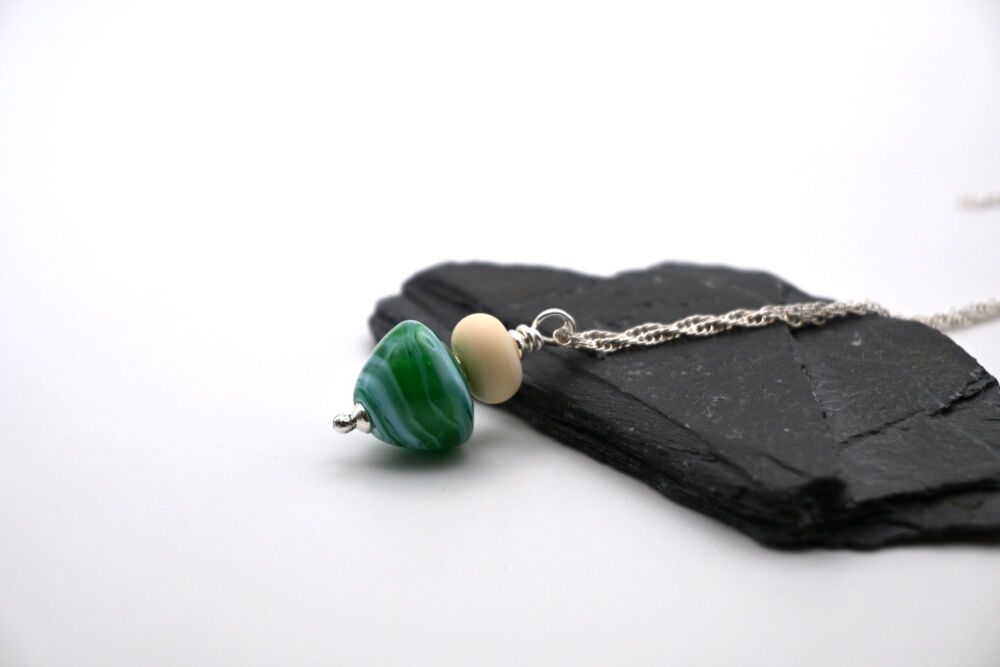 green sea cone pendant