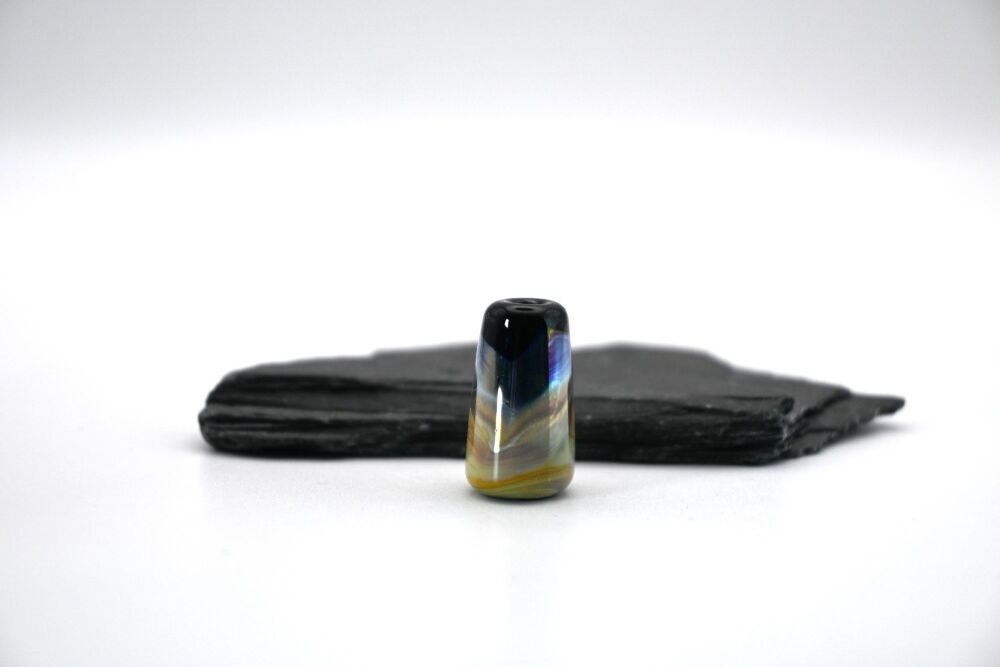 brown, silver and black cone