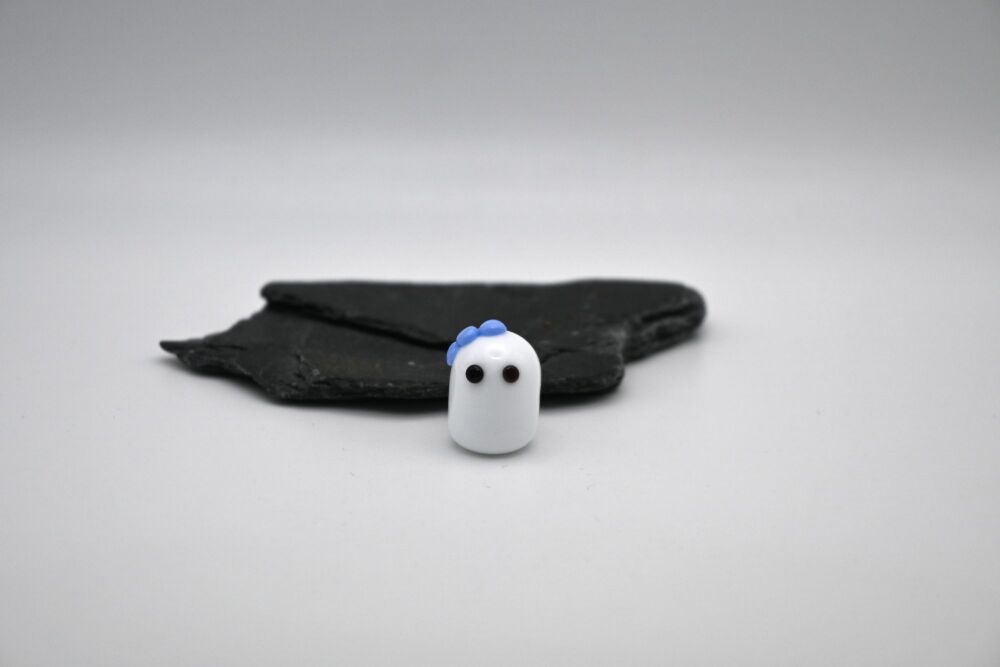 ghost with blue bow