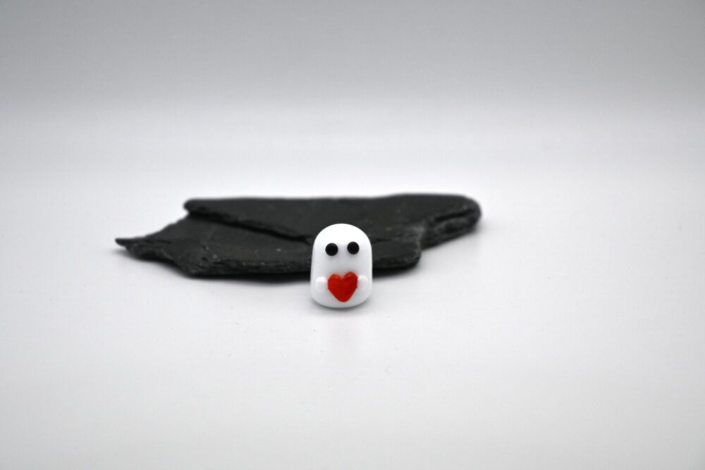 ghost with red heart