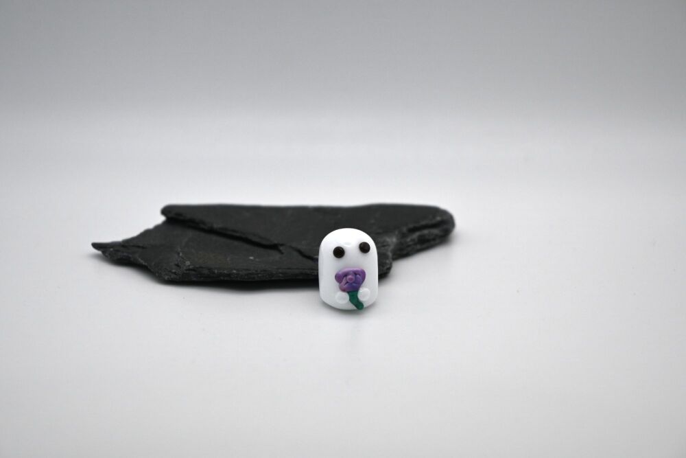 ghost with purple flower