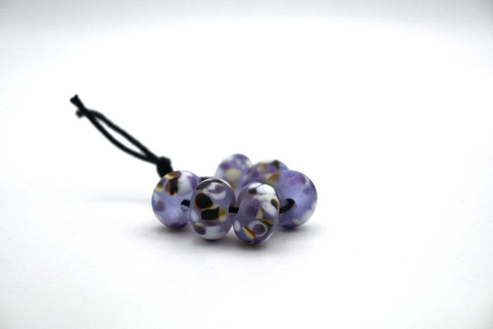 lilac and purple frit tumbled