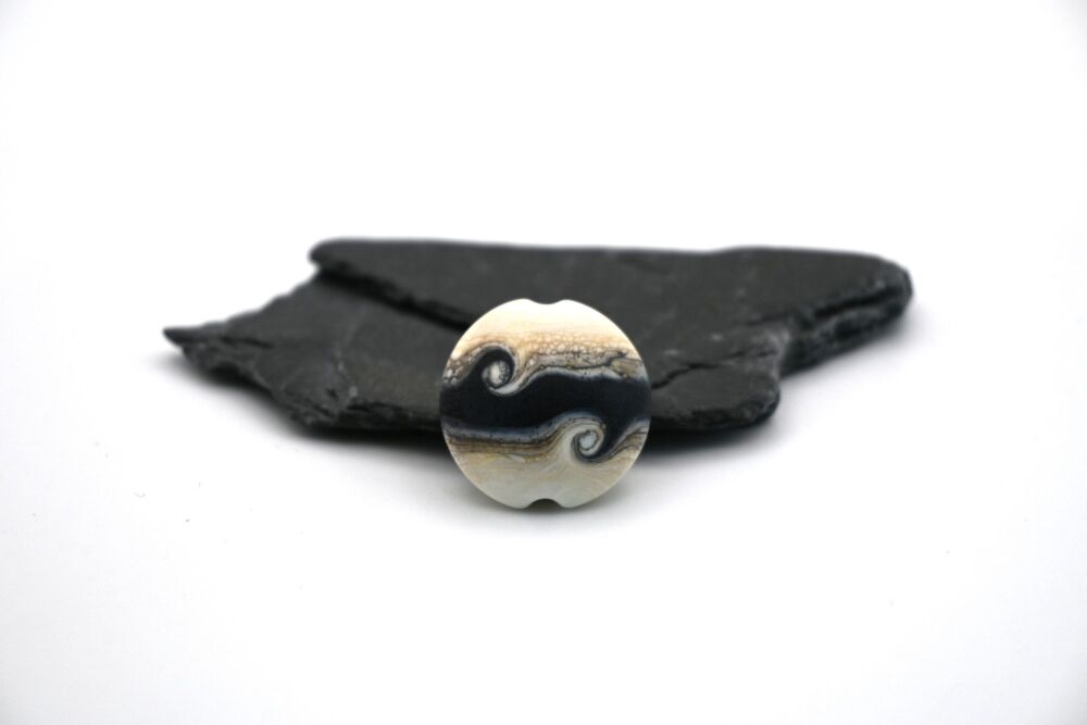 dark purple wrapped ivory focal