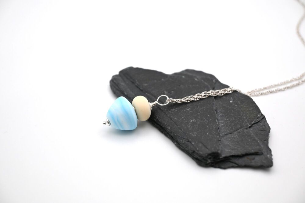 marble blue cone pendant