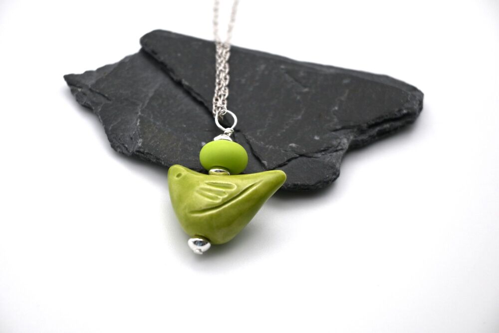 green bird