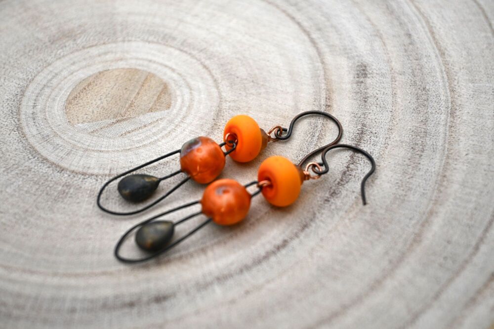 orange ceramic drops