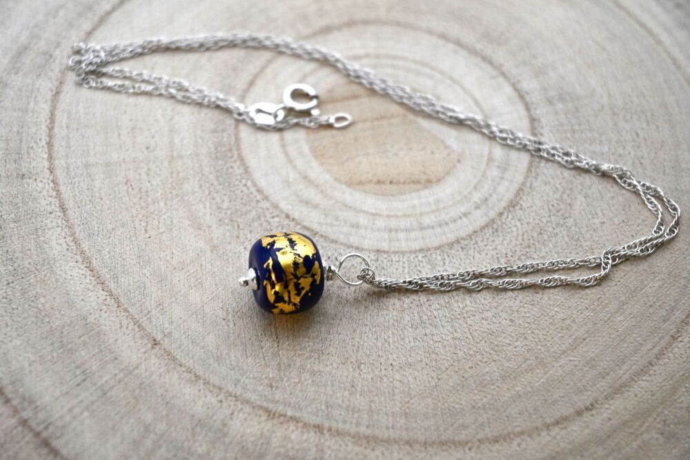 blue and gold leaf