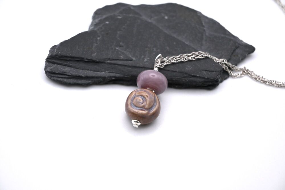 purple ceramic rose
