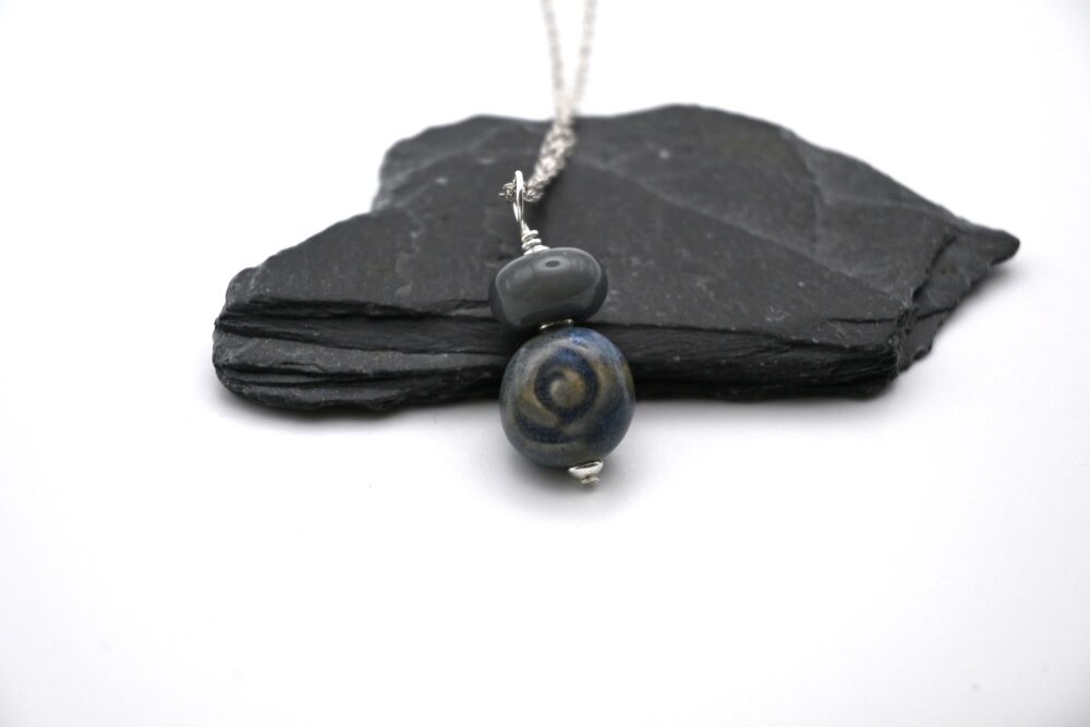 blue grey ceramic rose